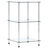 vidaXL Kastje 3-laags 40x40x67 cm gehard glas transparant