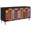 vidaXL Tv-meubel ESSEN 102 x 33 x 51 cm Zwart eiken Bewerkt hout