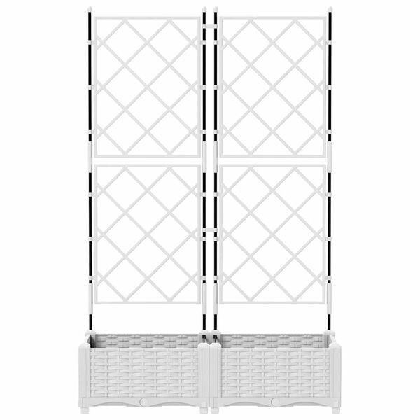 vidaXL Tuin Bloempot 2 pcs Wit 80 x 40 x 125,5 cm Staal