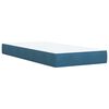 vidaXL Boxspring met matras fluweel donkerblauw 100x200 cm