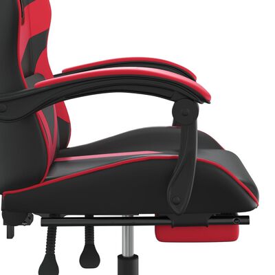 vidaXL Gamestoel met voetensteun kunstleer zwart en rood