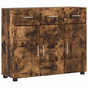 vidaXL Dressoir FLORIN 88,5 x 30,5 x 73 cm Gerookt eiken Bewerkt hout