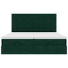 vidaXL Ottoman bed met matrassen 200x200cm fluweel donkergroen