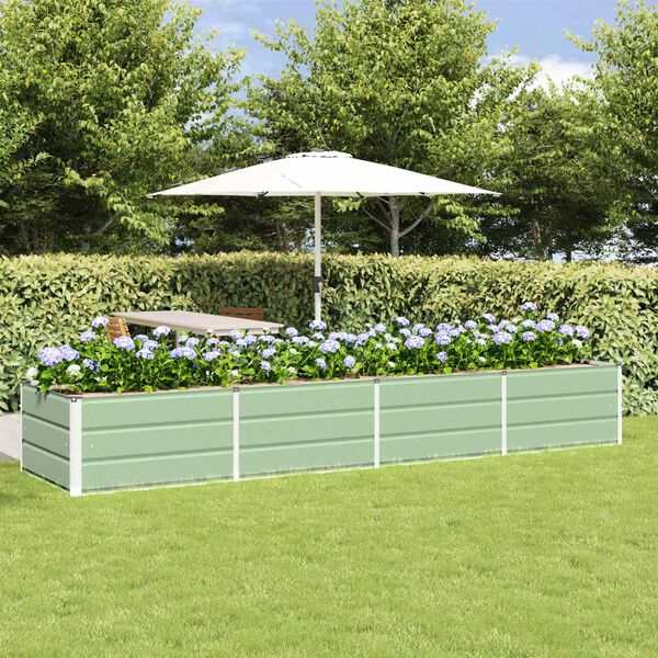 vidaXL Plantenbak Groen 320 x 80 x 45 cm Staal