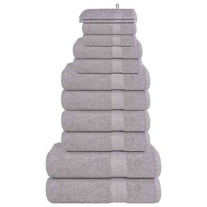 vidaXL 12-delige Handdoekenset FROGN 360 g/m&sup2; grijs