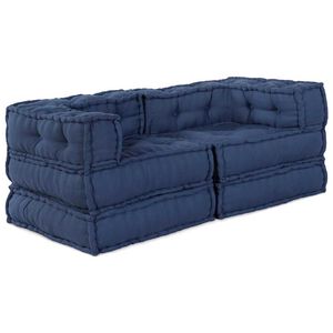 vidaXL Modulair Sofabet 2 st Stof Indigo 140 x 70 x 56 cm
