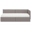 vidaXL Hoekbedframe met Matras met hoofdeinde 2 pcs Taupe Fluweel