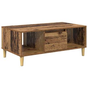 vidaXL Salontafel met lade Oud Hout 90 x 50 x 26.5 cm Bewerkt hout