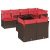 vidaXL 8-delige tuinbankset met kussens, bruin polyrotan