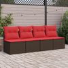 vidaXL 2-delige Loungeset met kussens poly rattan acacia bruin