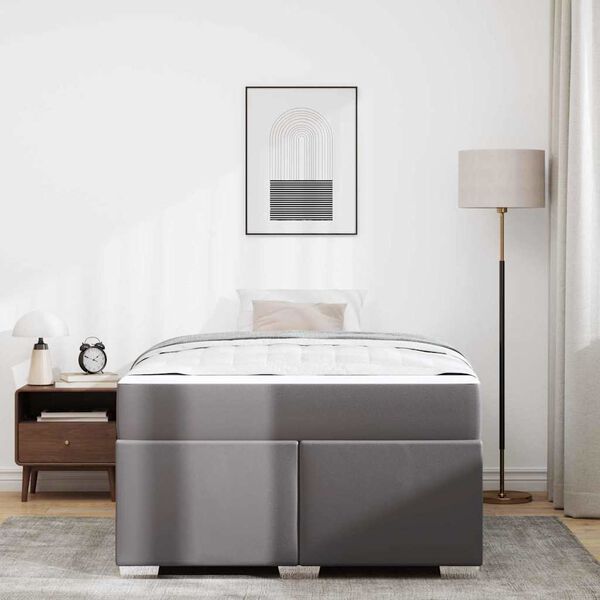 vidaXL Bedframe met matras Grijs 120 x 200 cm Stof