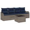 vidaXL Tuin Sofa Set 5 st Grijs poly rattan