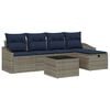 vidaXL Bankstel met kussen 5 pcs poly rattan