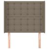 vidaXL Hoofdbord met randen 103x16x118/128 cm stof taupe
