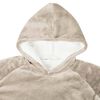 vidaXL Deken hoodie Beige L Fleece en Flanel