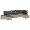 vidaXL Tuin Sofa Set met kussen 7 pcs Lichtgrijs poly rattan