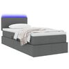 vidaXL Opbergbed met LED met matras Donkergrijs 100 x 200 cm Stof