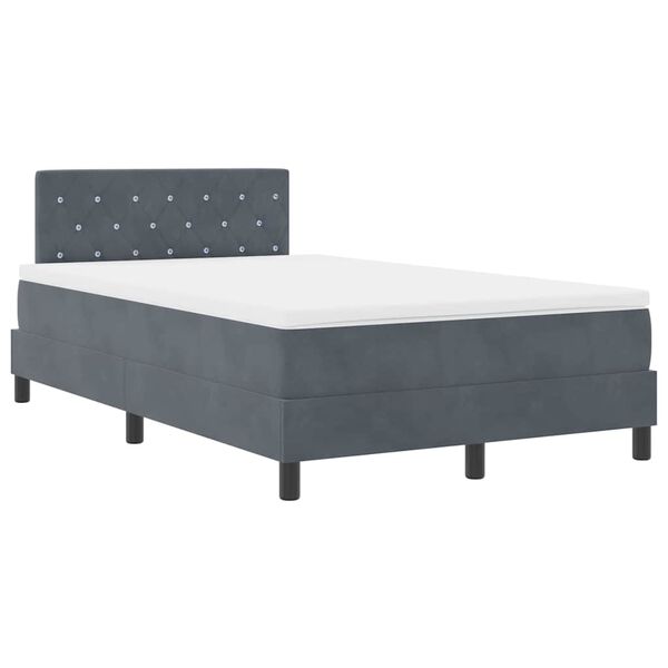 vidaXL Boxspringbed met matras Donkergrijs 120 x 190 cm Fluweel