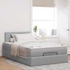 vidaXL Ottoman bed met matras en LED's 120x190 cm stof lichtgrijs