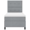 vidaXL Boxspring bed met matras met LED Lichtgrijs 90 x 200 cm Stof