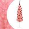 vidaXL Kunstkerstboom smal met kerstbal 150 cm 150 LED's Warmwit