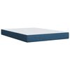 vidaXL Boxspring met matras stof blauw 140x190 cm