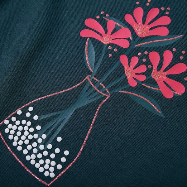 Kindershirt met lange mouwen 116 donkergroen