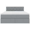 vidaXL Opbergbed met matras Lichtgrijs 140 x 190 cm Bewerkt hout
