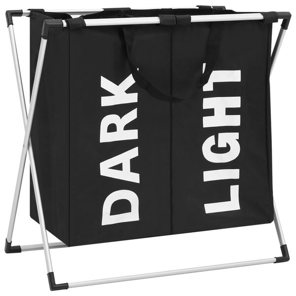 vidaXL Wassorteerder met 2 zakken zwart