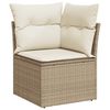 vidaXL 3-delige Loungeset met kussens poly rattan beige