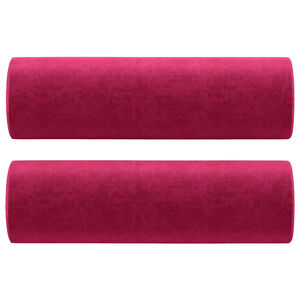 vidaXL Sierkussens 2 st 15x50 cm fluweel wijnrood