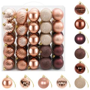 vidaXL Kerstballen set 75 st Champagne en bruin 6 cm Polystyreen