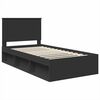 vidaXL Bedframe met hoofdeinde Zwart 100 x 200 cm Massief grenenhout