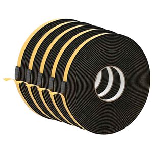 vidaXL Zelfklevende schuimtape 5 st Zwart 15mm x 10m CR Schuim