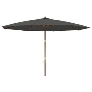 vidaXL Parasol met houten paal 400x273 cm antracietkleurig