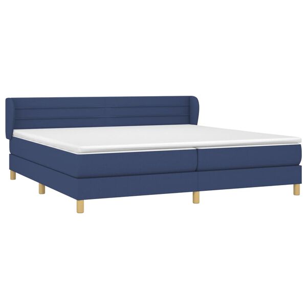 vidaXL Boxspring met matras stof blauw 200x200 cm