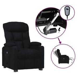 vidaXL Fauteuil verstelbaar elektrisch stof zwart