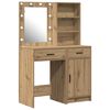 vidaXL Make-up tafel set met LED 2 pcs Artisan Eiken Bewerkt hout