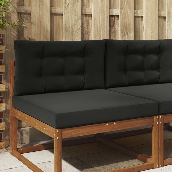 vidaXL Buiten bankkussen 2 pcs Zwart Polyester