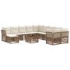 vidaXL Tuinbankenset 12 pcs Beige poly rattan