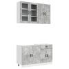 vidaXL Keukenblok PORTO 4 pcs Betongrijs Bewerkt hout