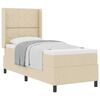 vidaXL Boxspring bed met matras met hoofdeinde Cr&egrave;me 90 x 190 cm Stof