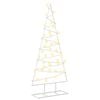 vidaXL Metalen kerstboom met standaard KUOPIO 90 cm Warmwit Staal Wit