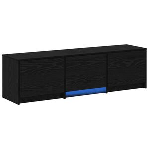 vidaXL TV-kast met LED Zwarte Eik 140 x 34 x 40 cm Geconstrueerd hout