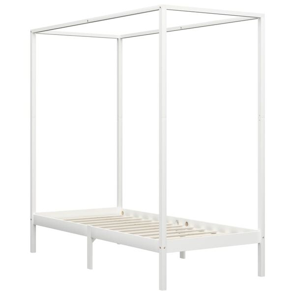 vidaXL Hemelbedframe met 2 lades massief grenenhout wit 100x200 cm