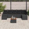 vidaXL Tuinbankenset met kussen 8 pcs Zwart poly rattan