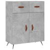 vidaXL Dressoir 69,5x34x90 cm bewerkt hout betongrijs