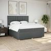 vidaXL Boxspring met matras stof donkergrijs 200x200 cm