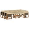 vidaXL Buiten bankenset met kussen 10 pcs Natuurlijk en Beige