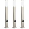 vidaXL Bolderverlichting met stopcontact 3 stuks 80 cm RVS IP44